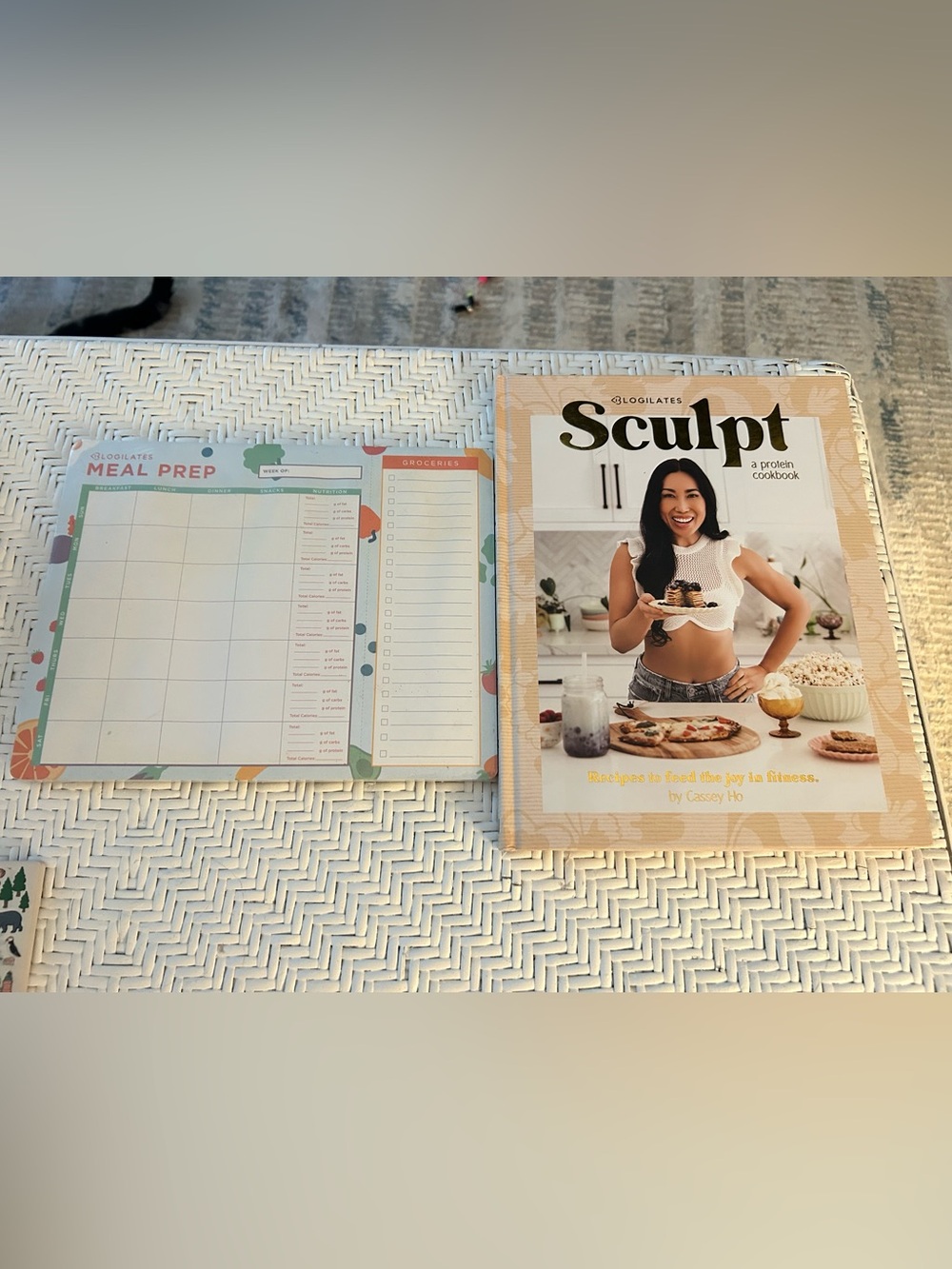 Blogilates Sculpt a Protein Cookbook and Meal Prep Pad